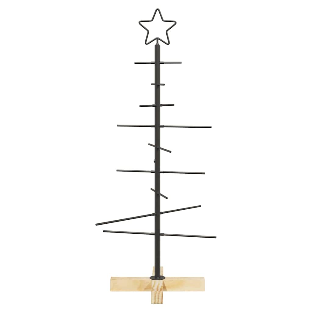 Fém karácsonyfa állvánnyal Fekete 90 cm Porszórt Acél