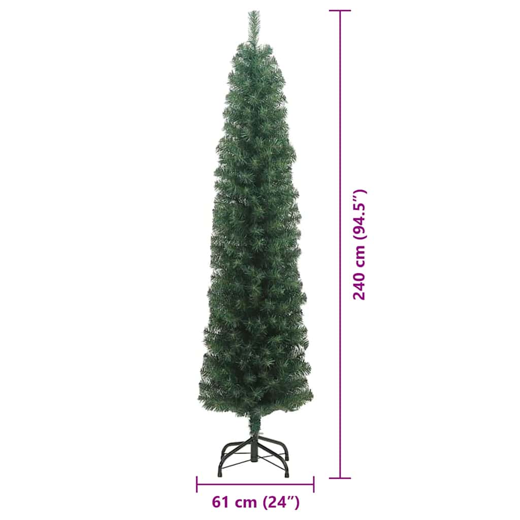 Mű karácsonyfa 300 LED-del Zöld 240 cm PVC, acél és műanyag