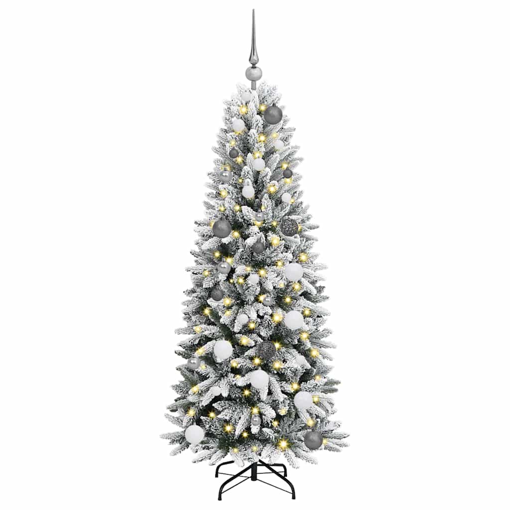 Mű karácsonyfa 150 LED-del állvánnyal Fehér 63 x 63 x 150 cm