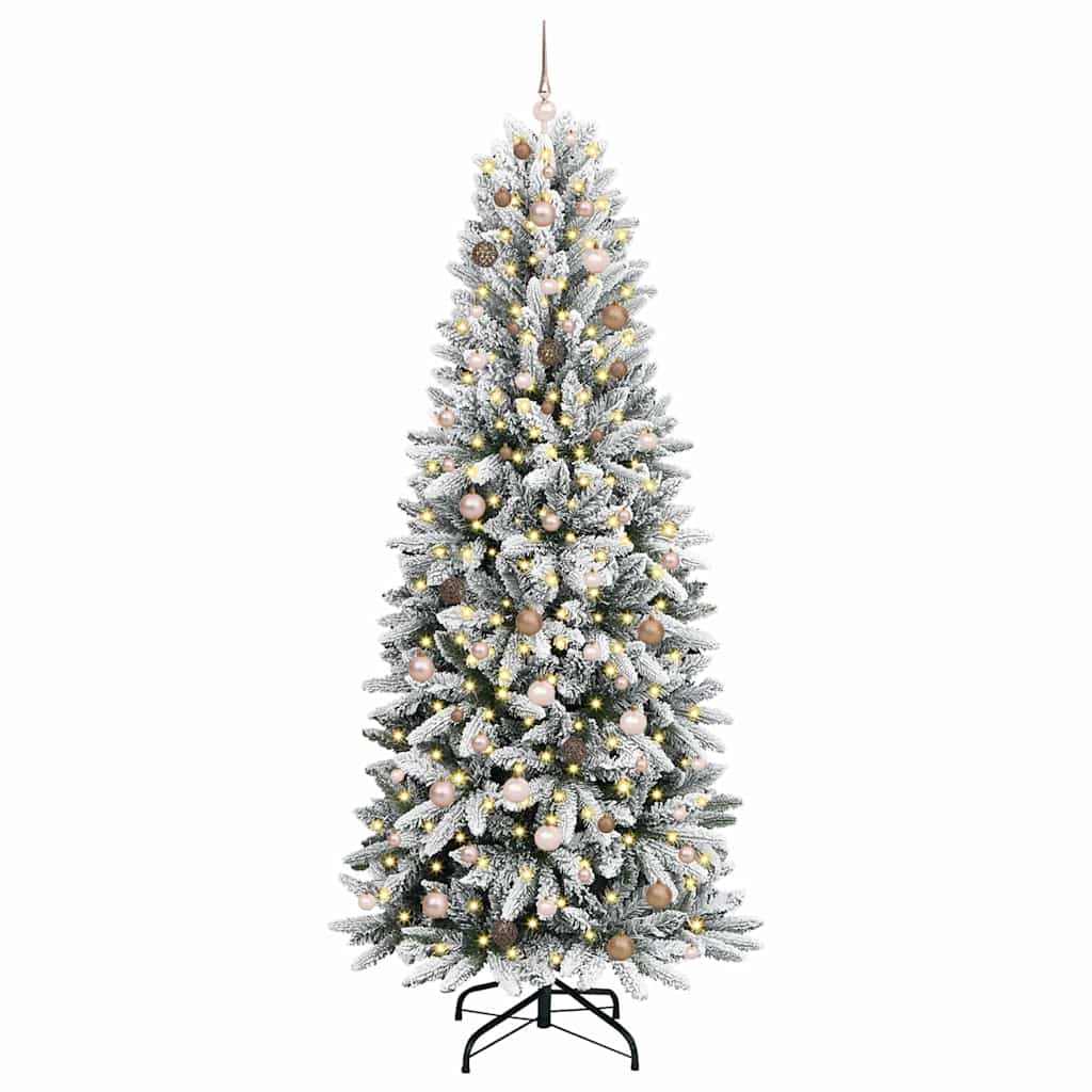 Mű karácsonyfa 300 LED-del állvánnyal Fehér 93 x 93 x 240 cm