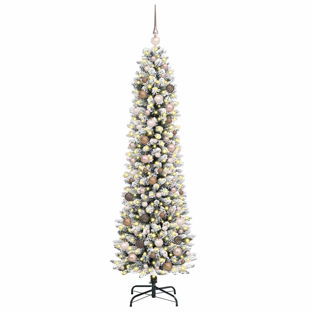 Mű karácsonyfa 300 LED-del Fehér 210 cm PVC és Fém és Műanyag
