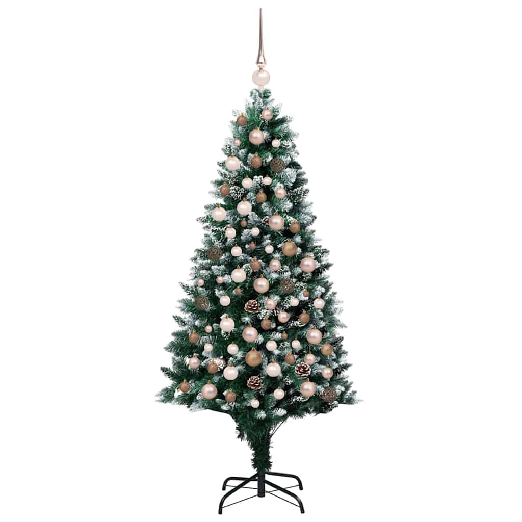 Mű karácsonyfa 300 LED-del Zöld 180 cm PVC és Acél és Műanyag