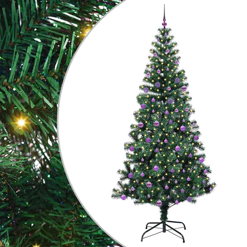 Mesterséges, előre világított karácsonyi fa Zöld 240 cm