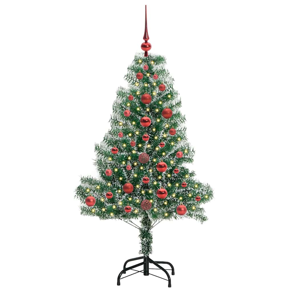 Mű karácsonyi fa hóval borítva LED fényekkel 120 cm