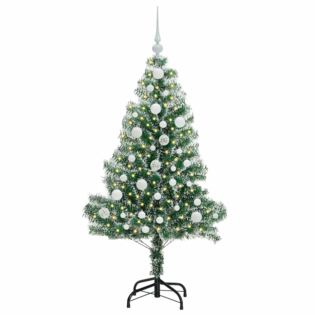Mű karácsonyi fa hóval borítva LED fényekkel 120 cm