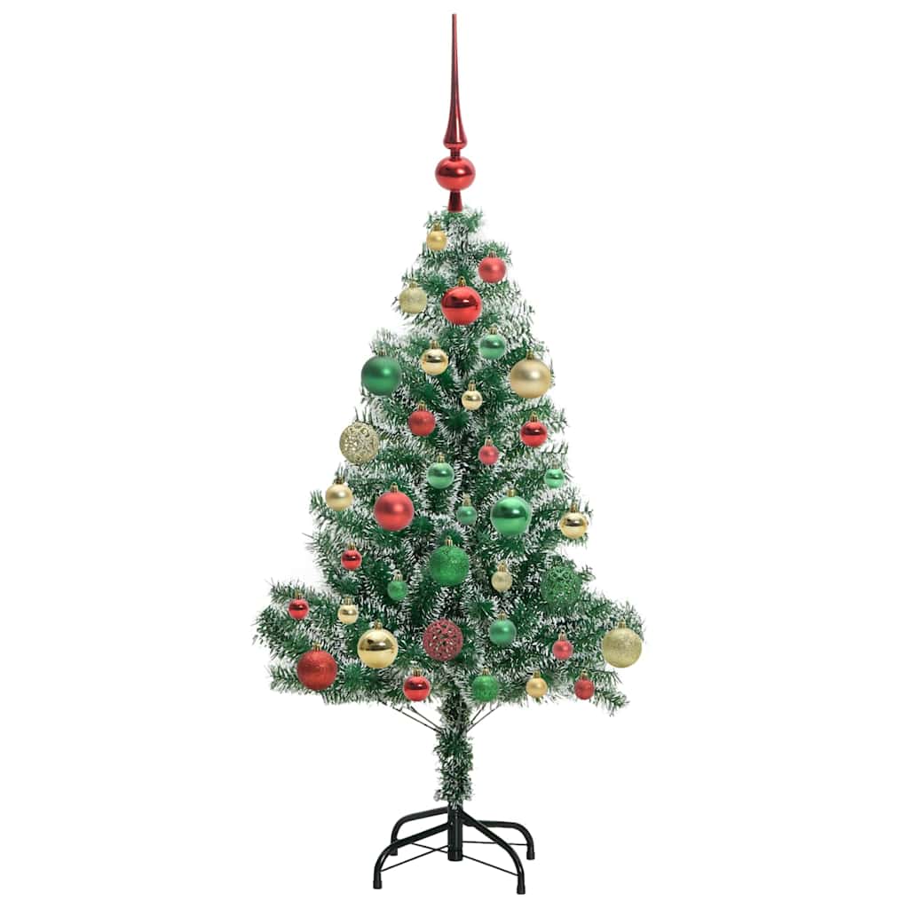 Mű karácsonyi fa hóval borítva LED fényekkel 120 cm