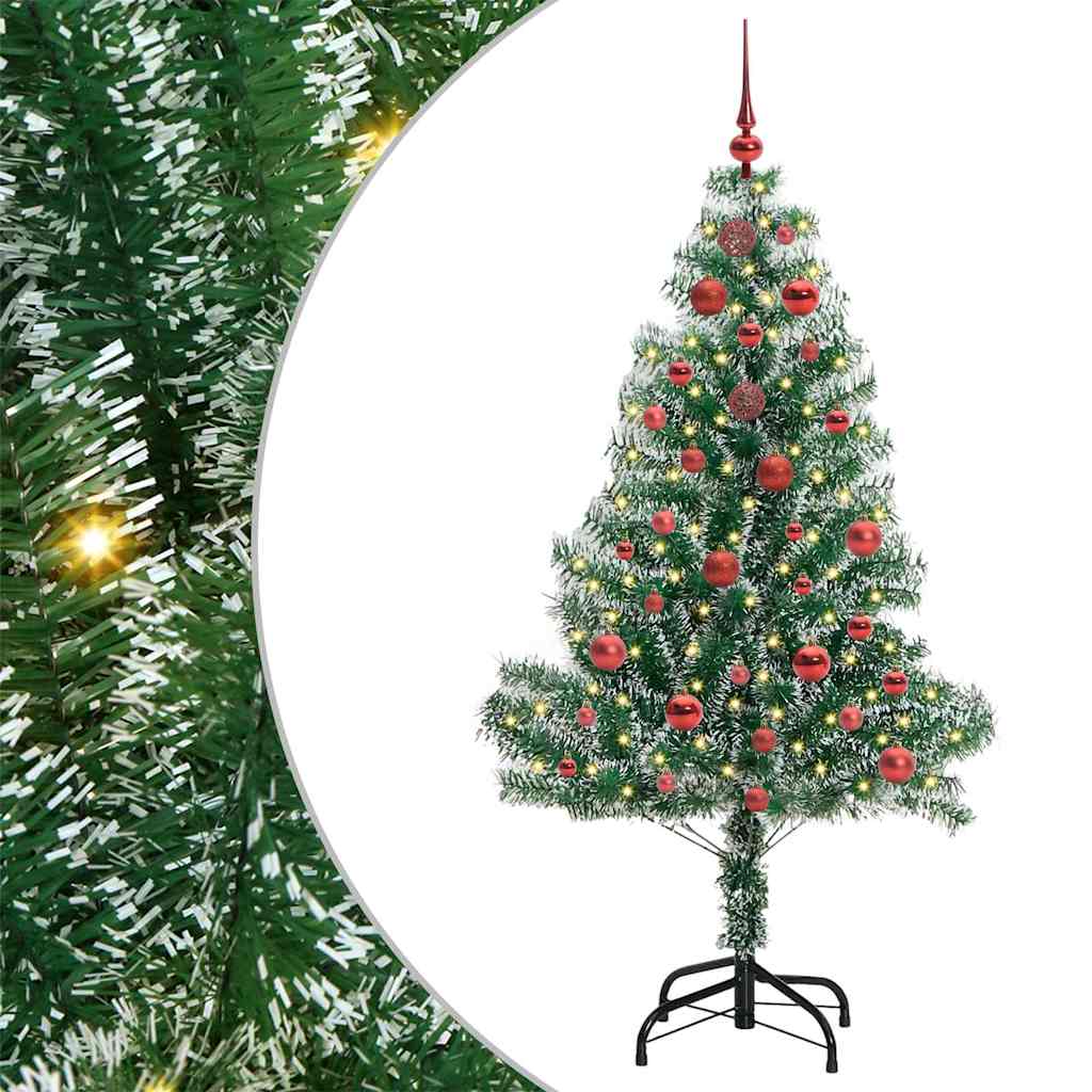 Mű karácsonyi fa hóval borítva LED fényekkel 150 cm