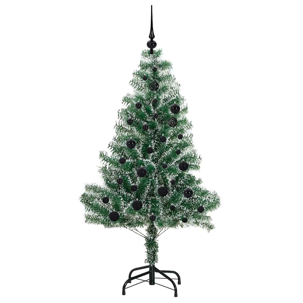 Mű karácsonyi fa hóval borítva LED fényekkel 150 cm