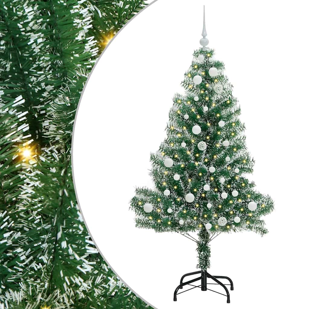 Mű karácsonyi fa hóval borítva LED fényekkel 150 cm