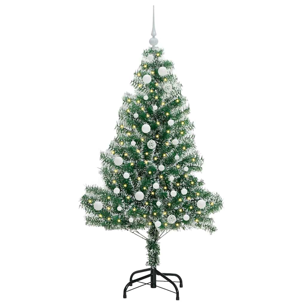 Mű karácsonyi fa hóval borítva LED fényekkel 150 cm