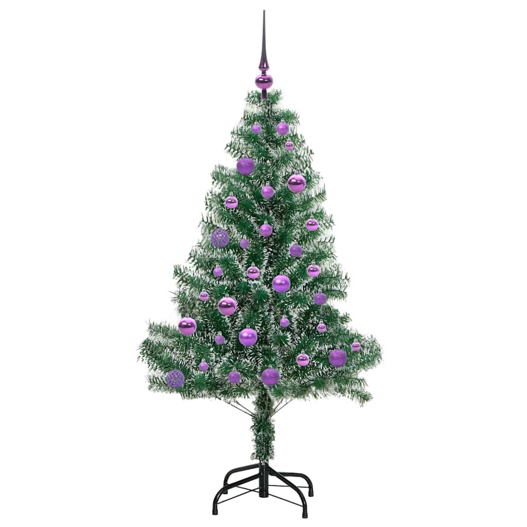 Mű karácsonyi fa hóval borítva LED fényekkel 150 cm