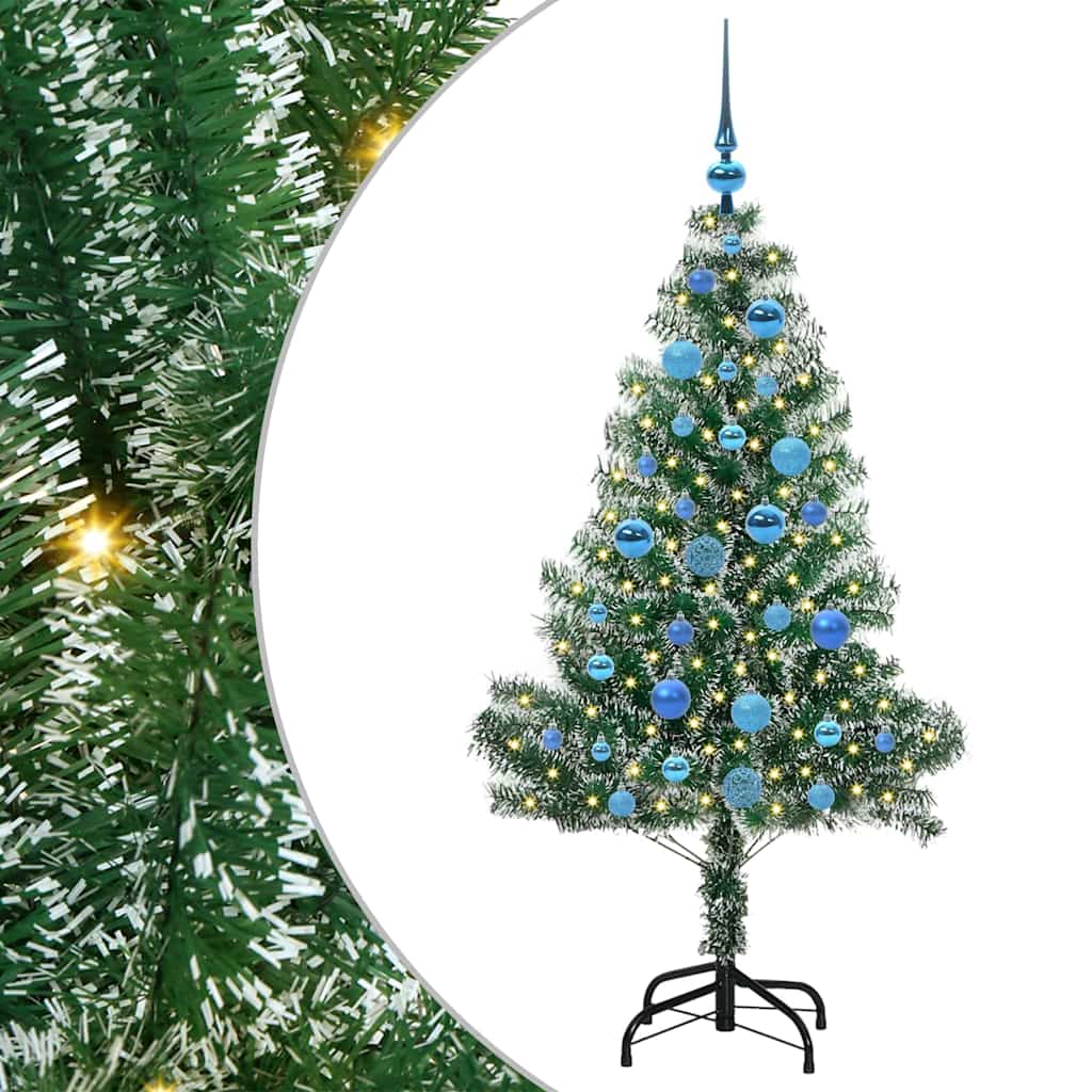 Mű karácsonyi fa hóval borítva LED fényekkel 150 cm