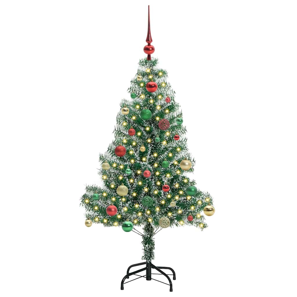 Mű karácsonyi fa hóval borítva LED fényekkel 150 cm