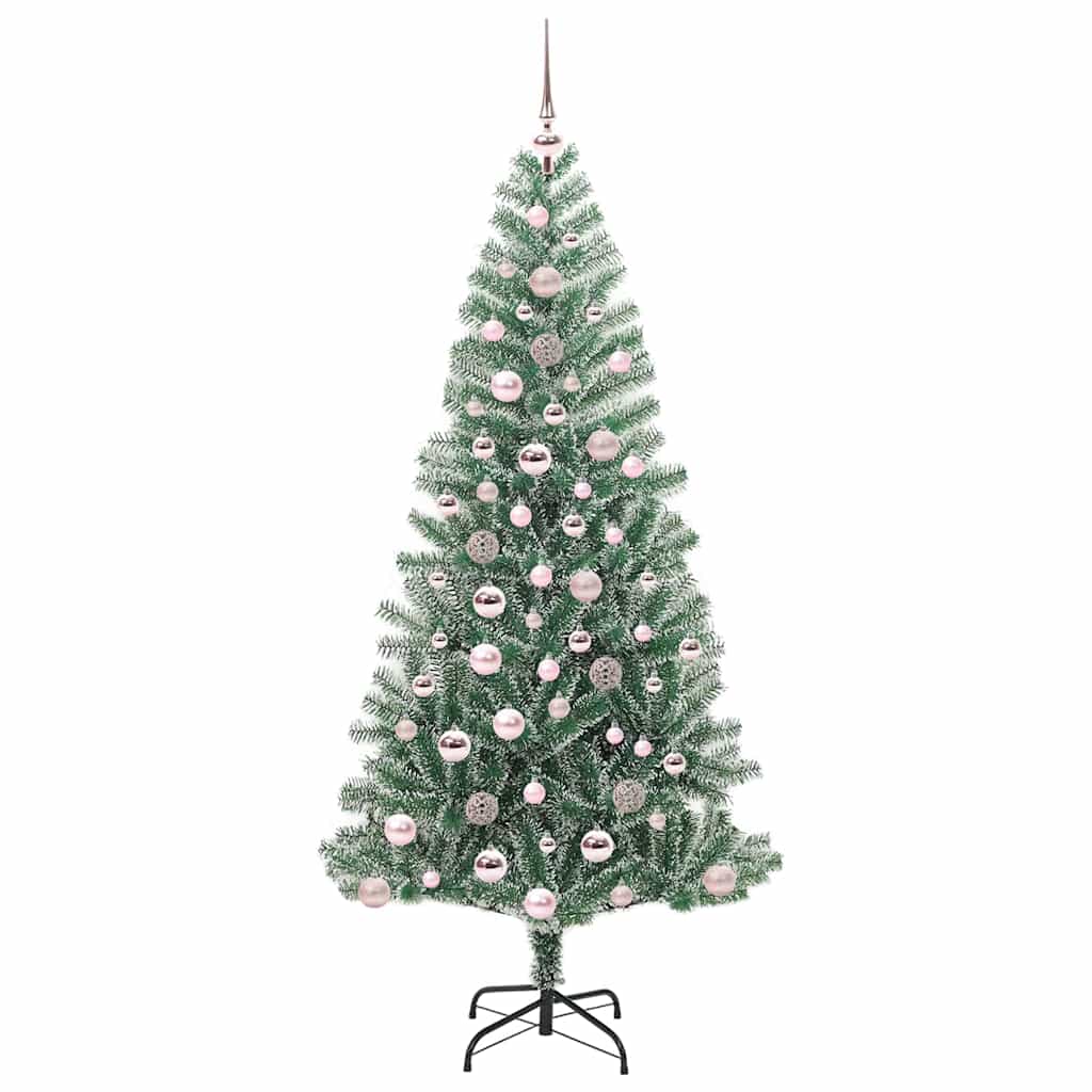 Mű karácsonyi fa hóval borítva LED fényekkel 180 cm