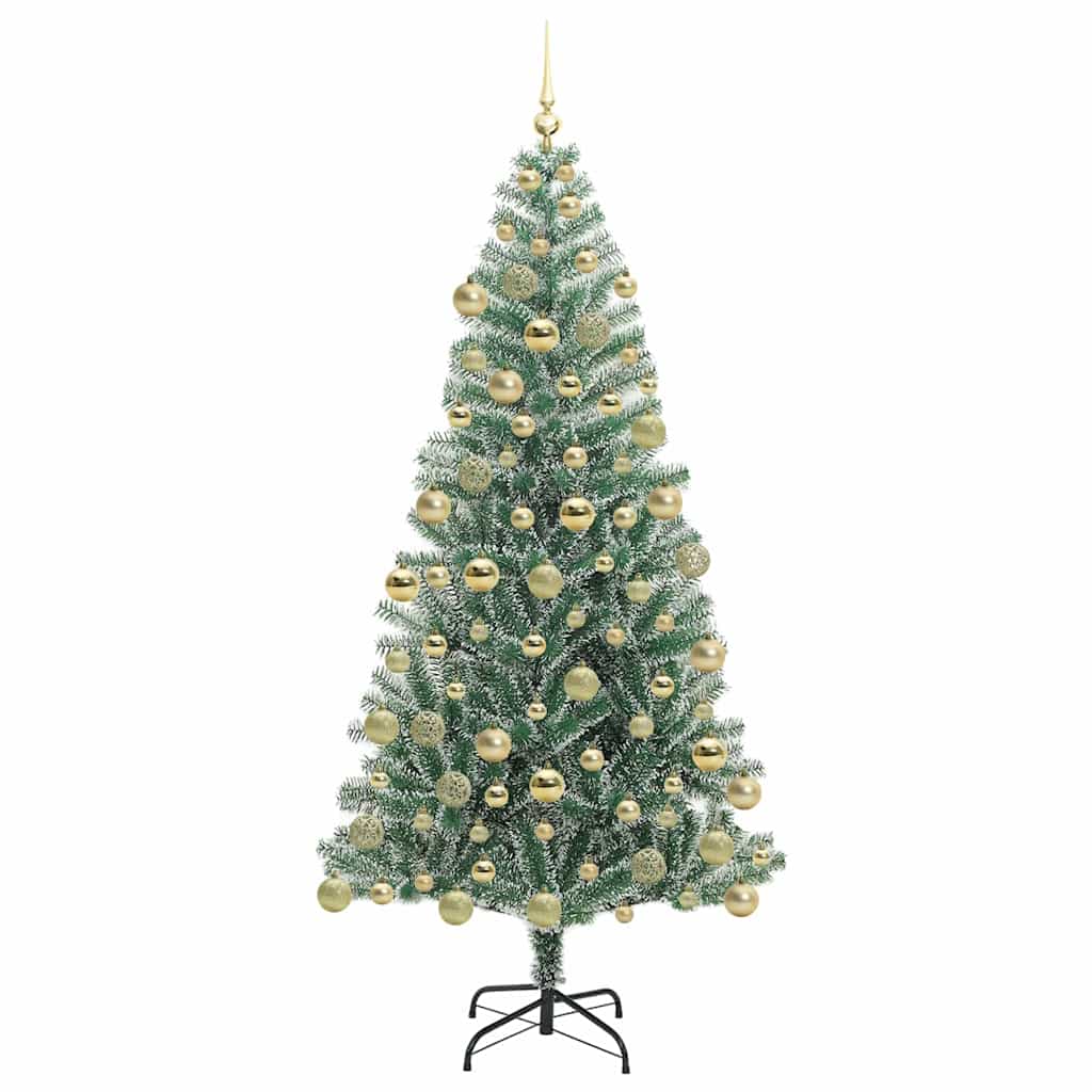 Mű karácsonyi fa hóval borítva LED fényekkel 180 cm