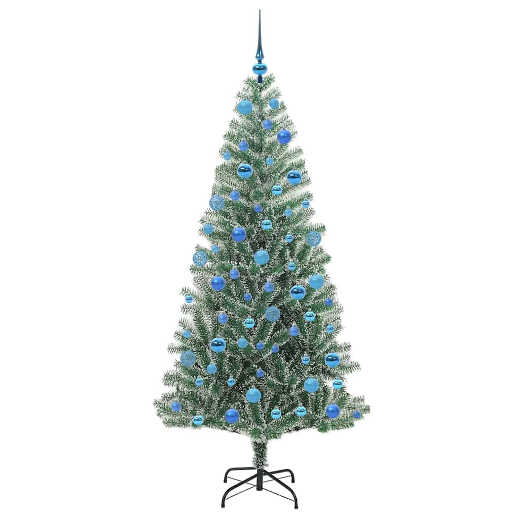 Mű karácsonyi fa hóval borítva LED fényekkel 180 cm