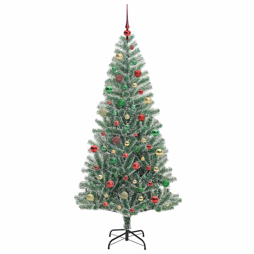 Mű karácsonyi fa hóval borítva LED fényekkel 180 cm