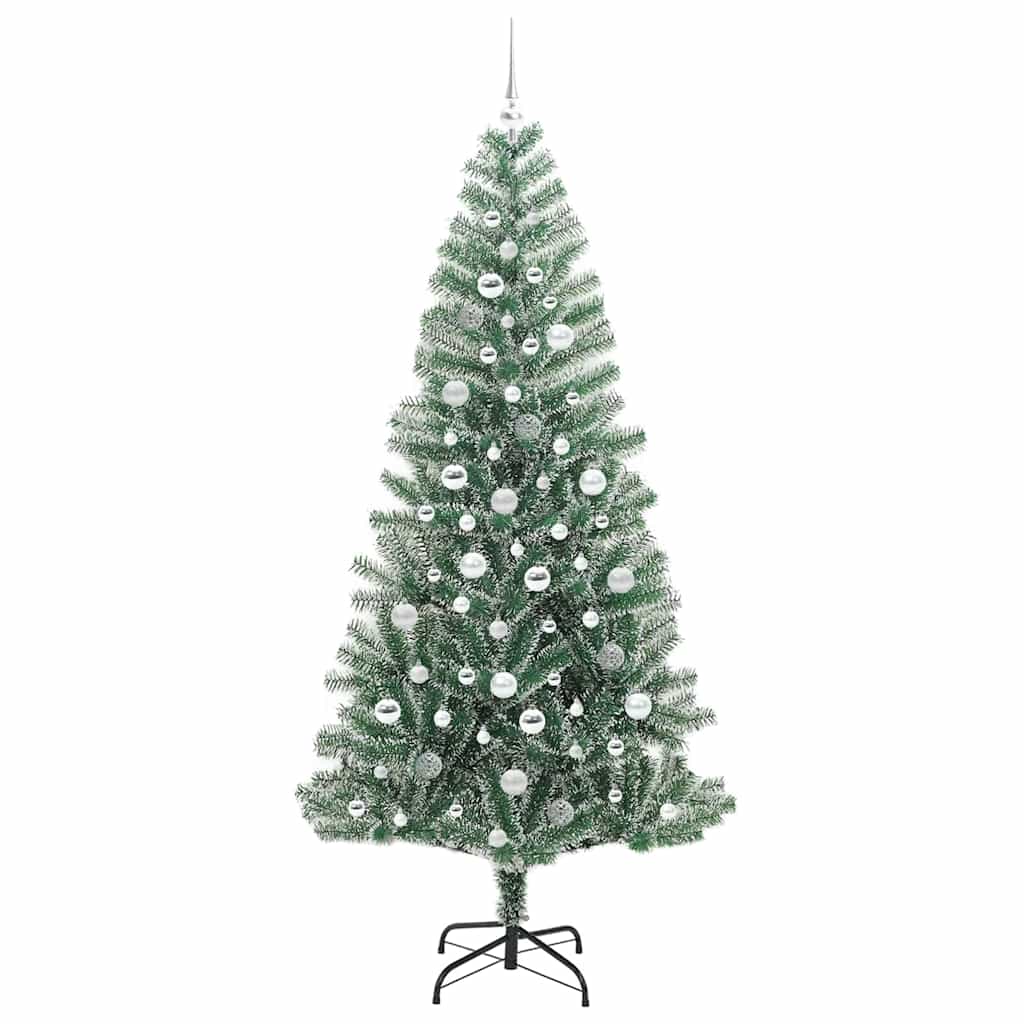 Mű karácsonyi fa hóval borítva LED fényekkel 210 cm