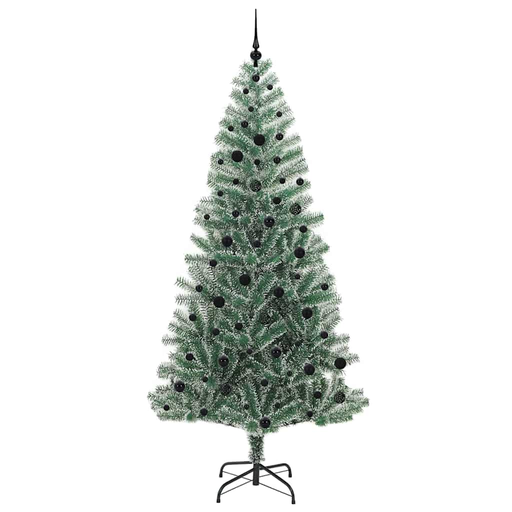Mű karácsonyi fa hóval borítva LED fényekkel 240 cm