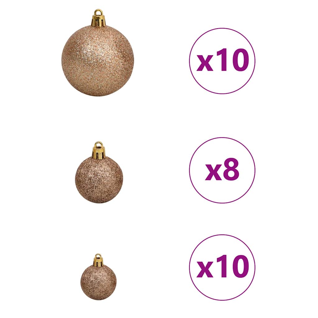 Felfordított Műfenyő Előre Díszítve Karácsonyi Fenyő Gömbökkel