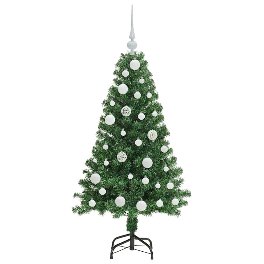 Mű karácsonyfa 150 LED-del Zöld 120 cm PVC és Acél és Műanyag