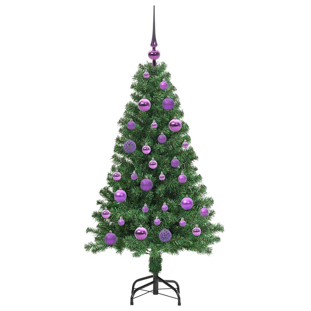 Mű karácsonyfa 150 LED-del Zöld 120 cm PVC és Acél és Műanyag