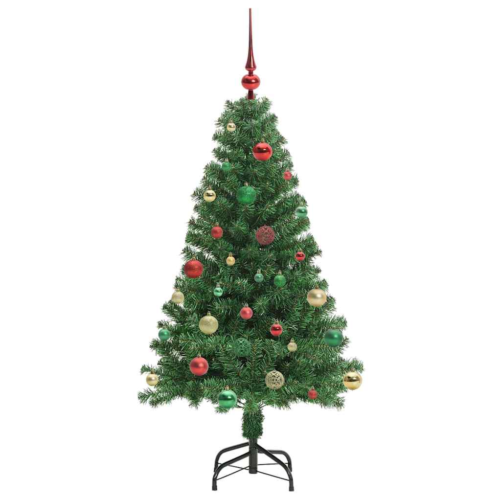 Mű karácsonyfa 150 LED-del Zöld 150 cm PVC és Acél és Műanyag