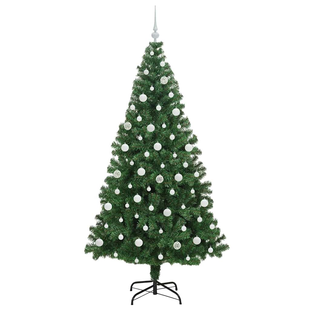 Mű karácsonyfa 300 LED-del Zöld 210 cm PVC és Acél és Műanyag