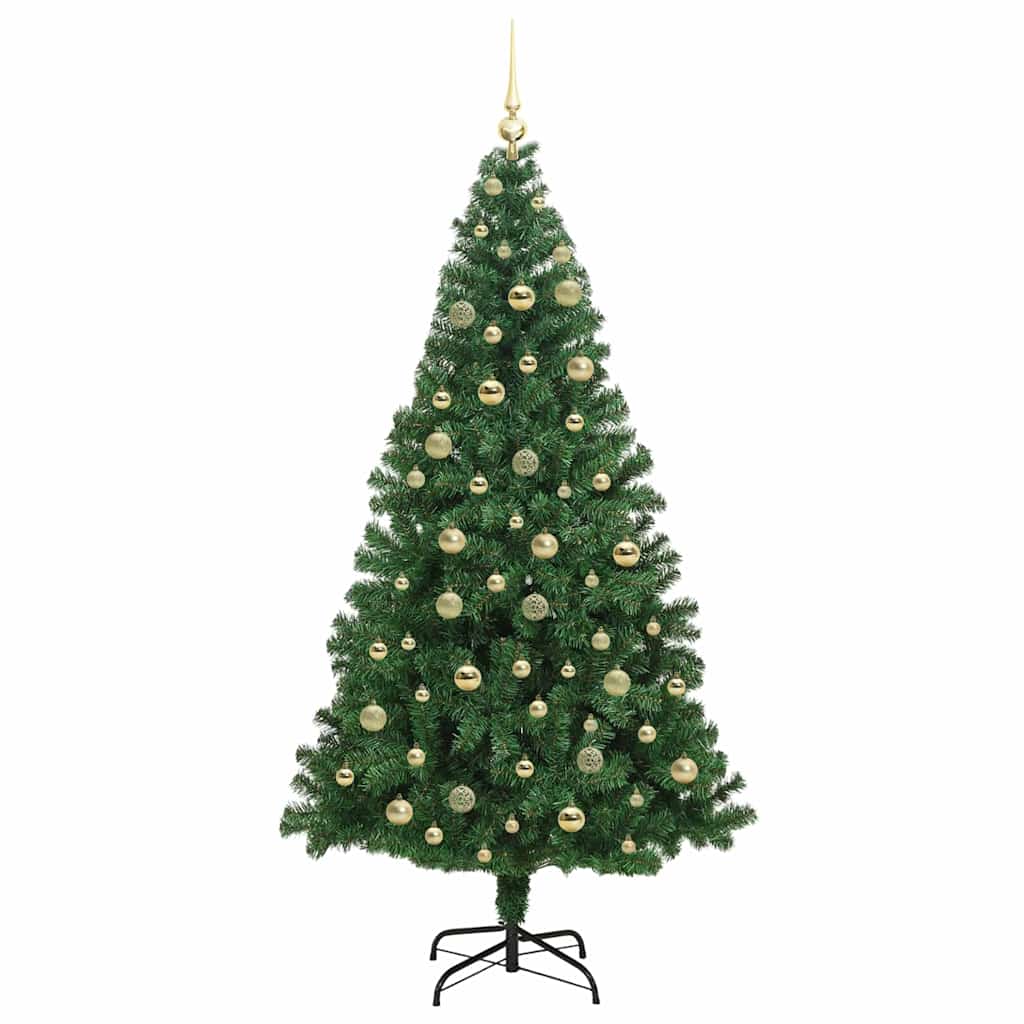 Mű karácsonyfa 300 LED-del Zöld 210 cm PVC és Acél és Műanyag