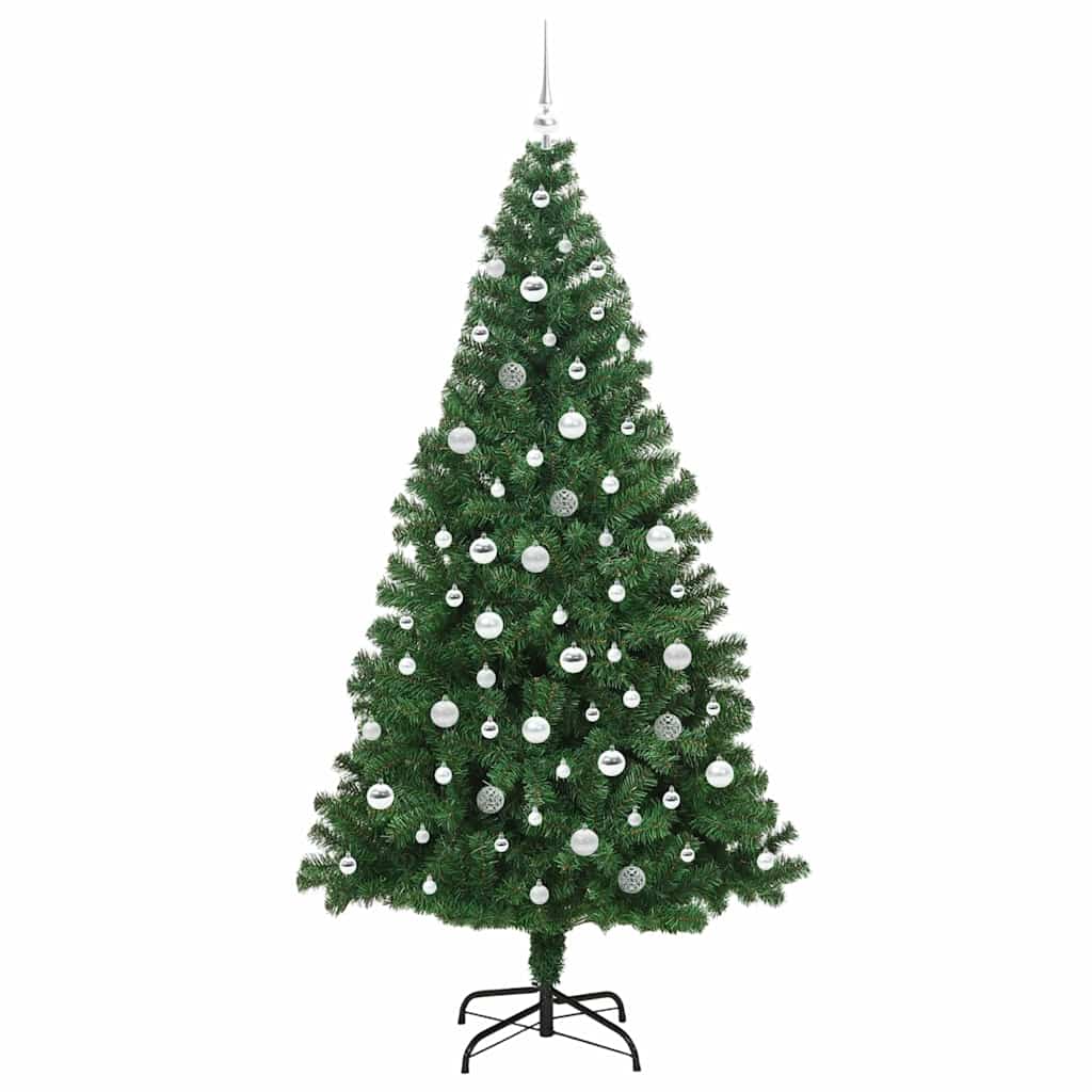 Mű karácsonyfa 300 LED-del Zöld 210 cm PVC és Acél és Műanyag