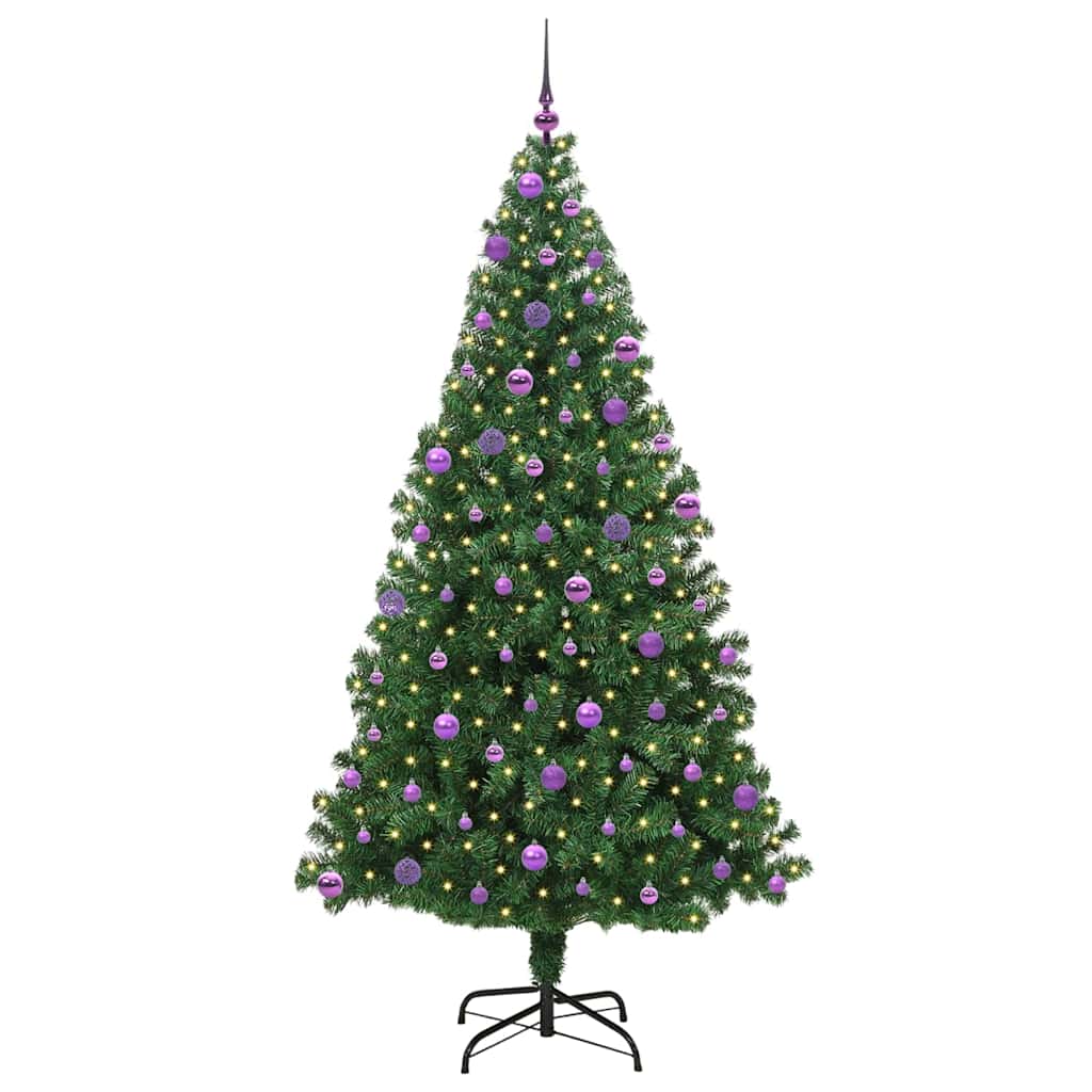 Mű karácsonyfa 300 LED-del Zöld 210 cm PVC és Acél és Műanyag