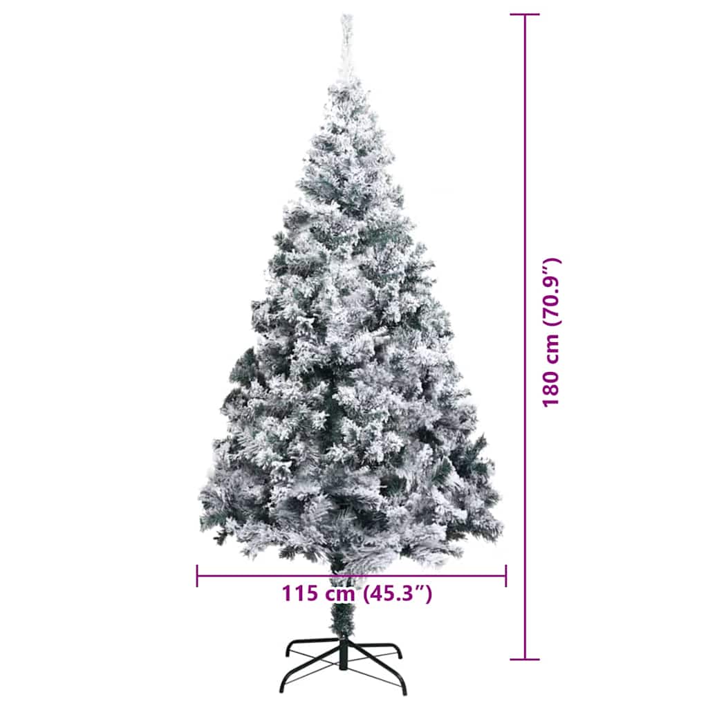 Mű karácsonyfa 300 LED-del Zöld 180 cm PVC és Acél és Műanyag