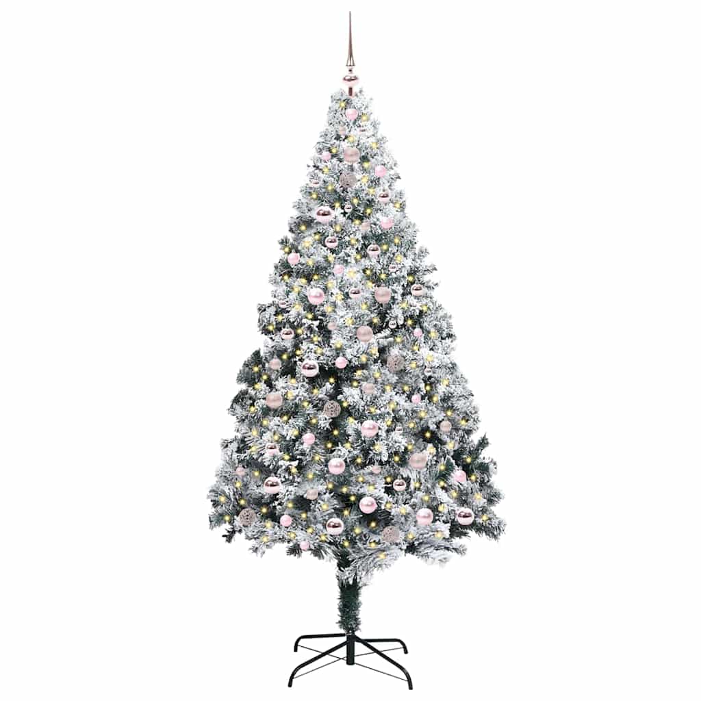 Mű karácsonyfa 300 LED-del Zöld 240 cm PVC és Acél és Műanyag