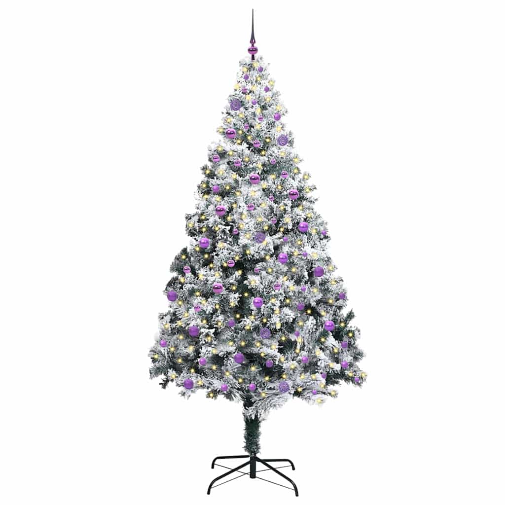 Mű karácsonyfa 300 LED-del Zöld 240 cm PVC és Acél és Műanyag