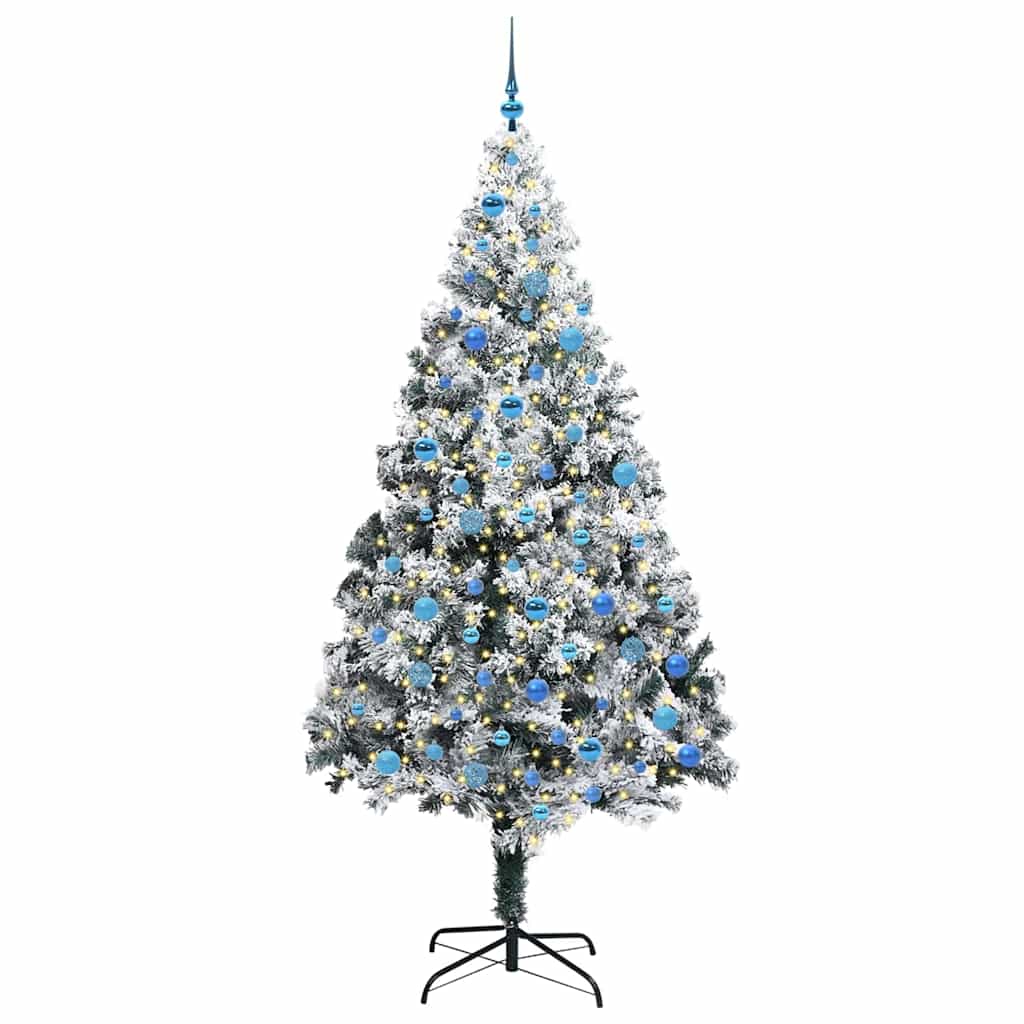 Mű karácsonyfa 300 LED-del Zöld 240 cm PVC és Acél és Műanyag