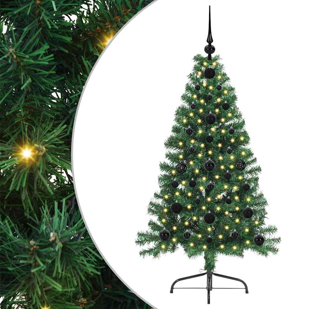 Mesterséges, előre világított karácsonyi fa Zöld 120 cm PVC