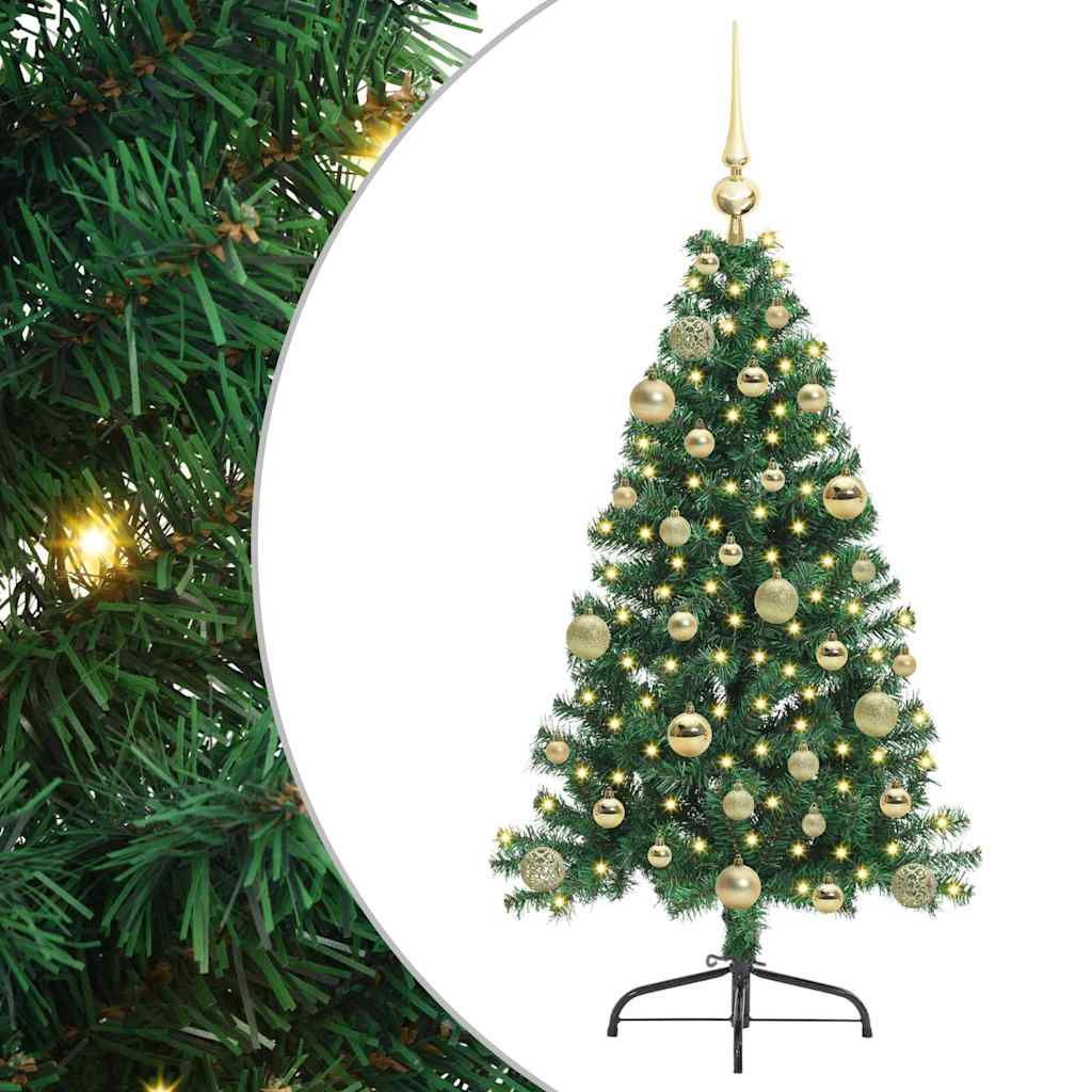 Mesterséges, előre világított karácsonyi fa Zöld 120 cm PVC