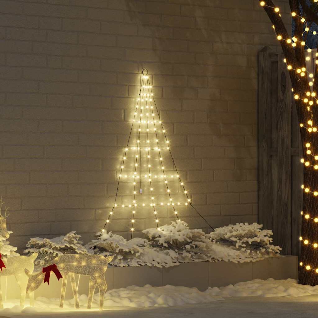 LED Karácsonyi Fenyő 112 LED-del Meleg fehér 182 cm Fém