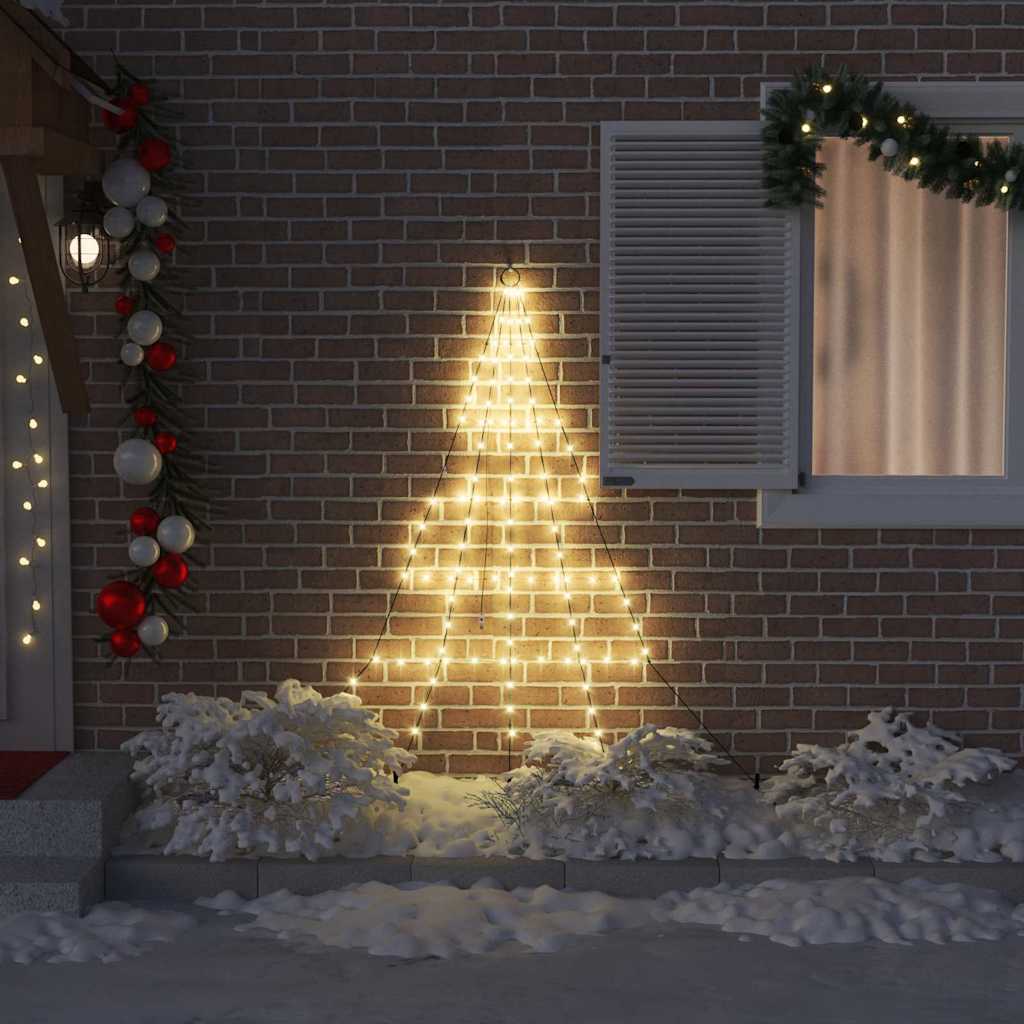 LED Karácsonyi Fenyő 112 LED-del Meleg fehér 182 cm Fém