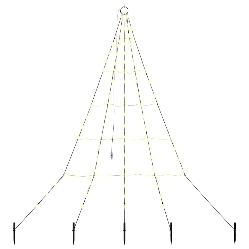 LED Karácsonyi Fenyő 112 LED-del Meleg fehér 182 cm Fém