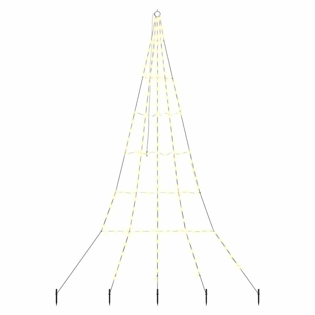 LED Karácsonyi Fenyő 168 LED-del Meleg fehér 306 cm Fém