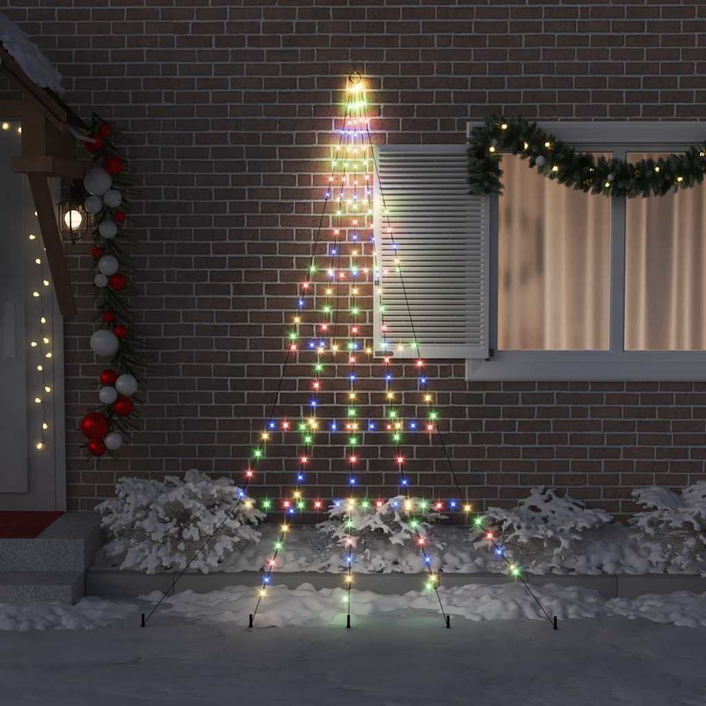 LED Karácsonyi Fenyő 168 LED-del Sokszínű 306 cm Fém