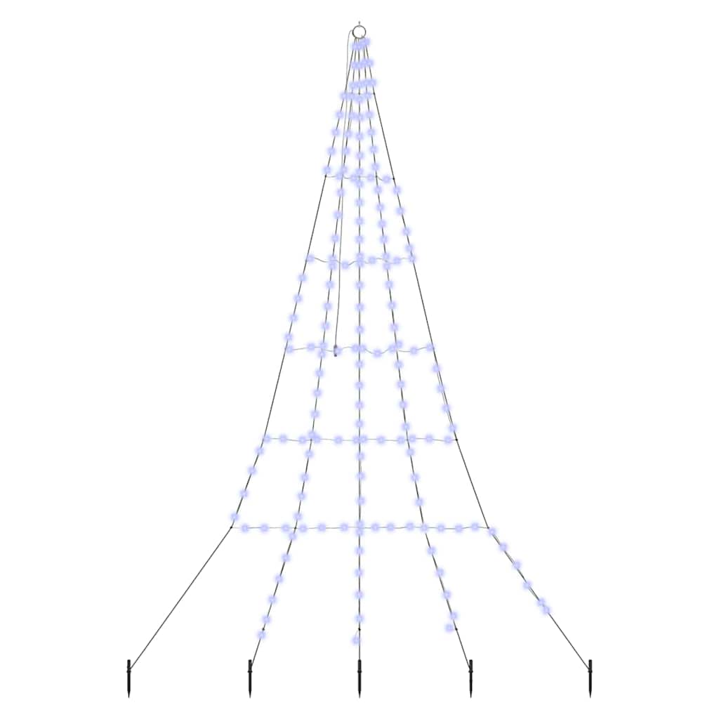 LED Karácsonyi Fenyő 168 LED-del Kék 306 cm Fém