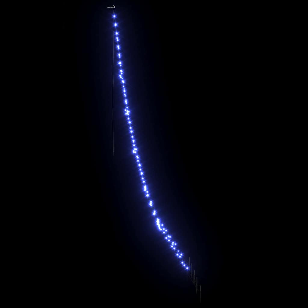 LED Karácsonyi Fenyő 168 LED-del Kék 306 cm Fém