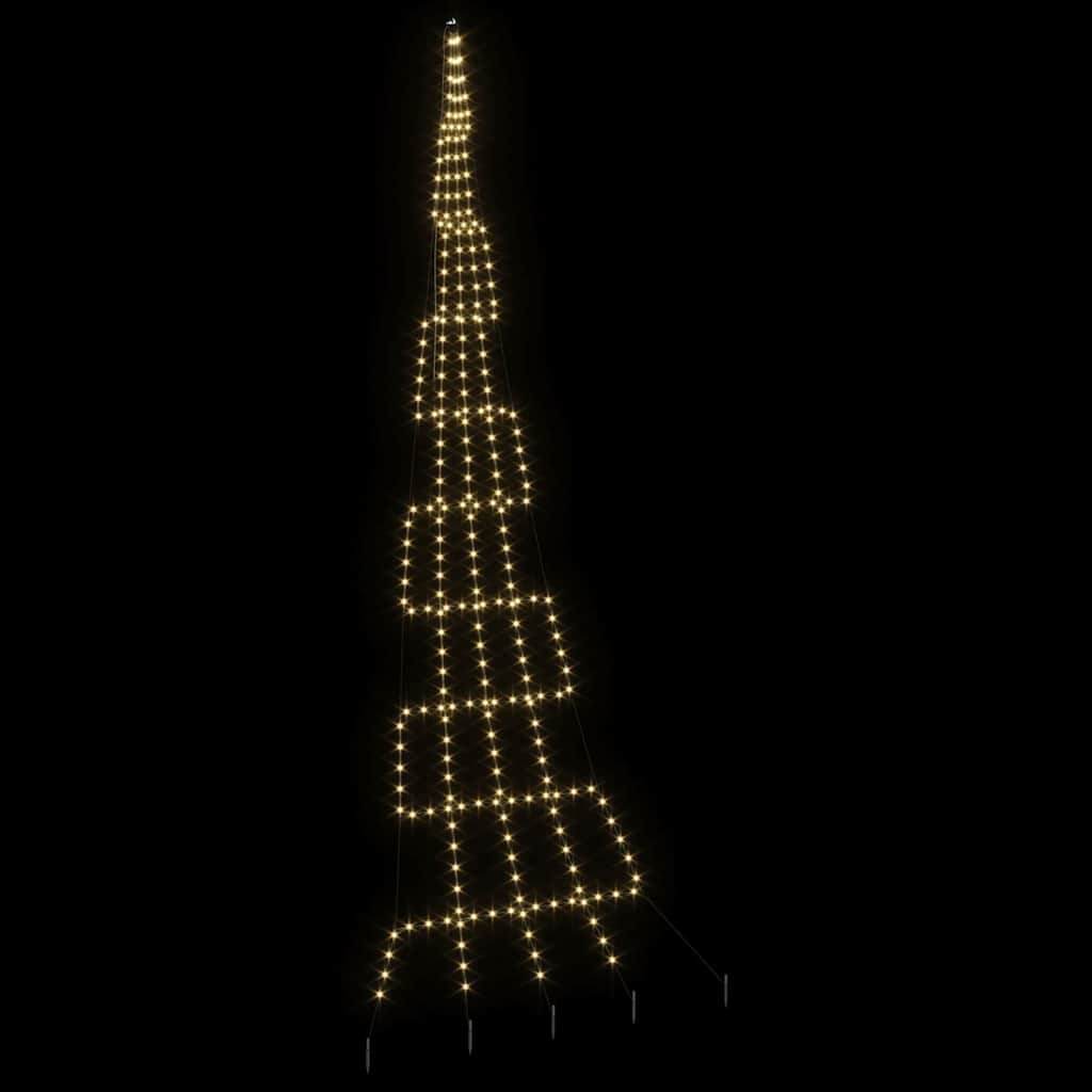 LED Karácsonyi Fenyő 276 LED-del Meleg fehér 511 cm Fém