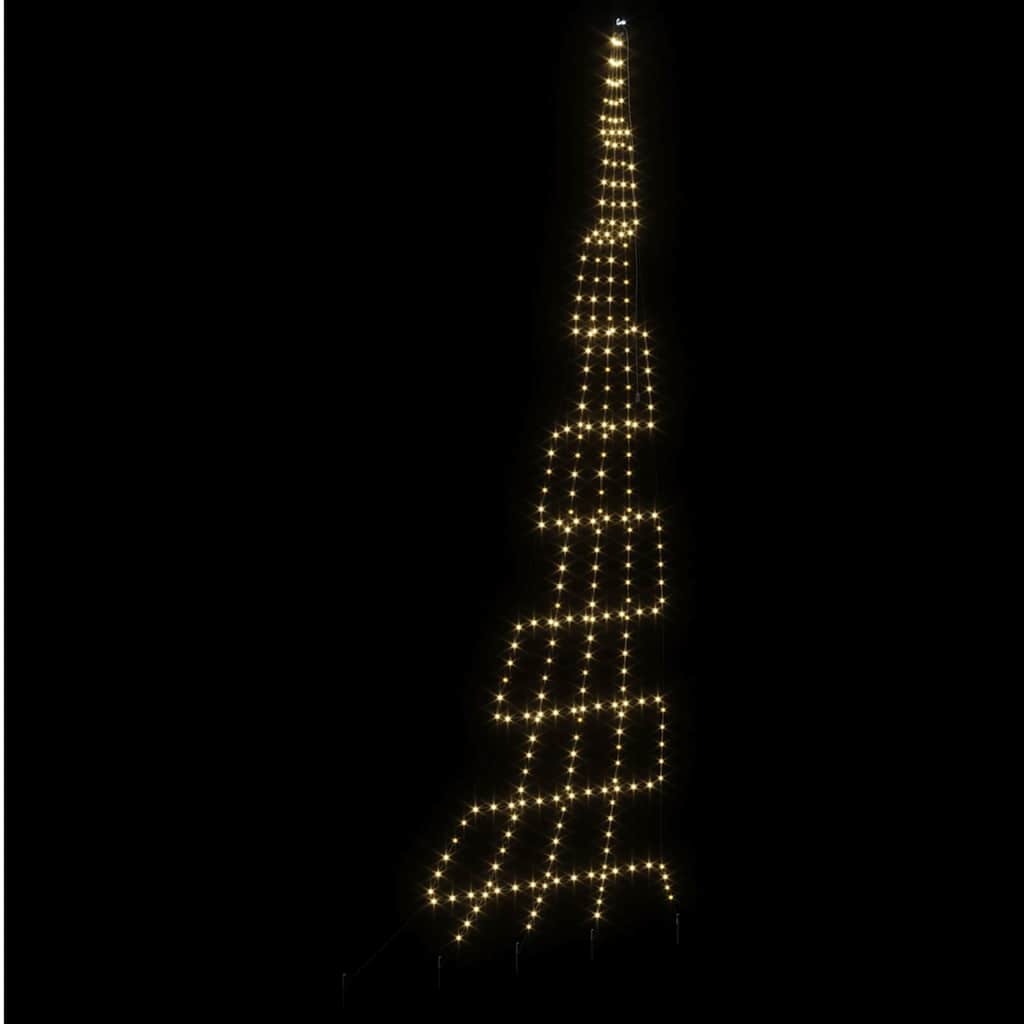 LED Karácsonyi Fenyő 276 LED-del Meleg fehér 511 cm Fém