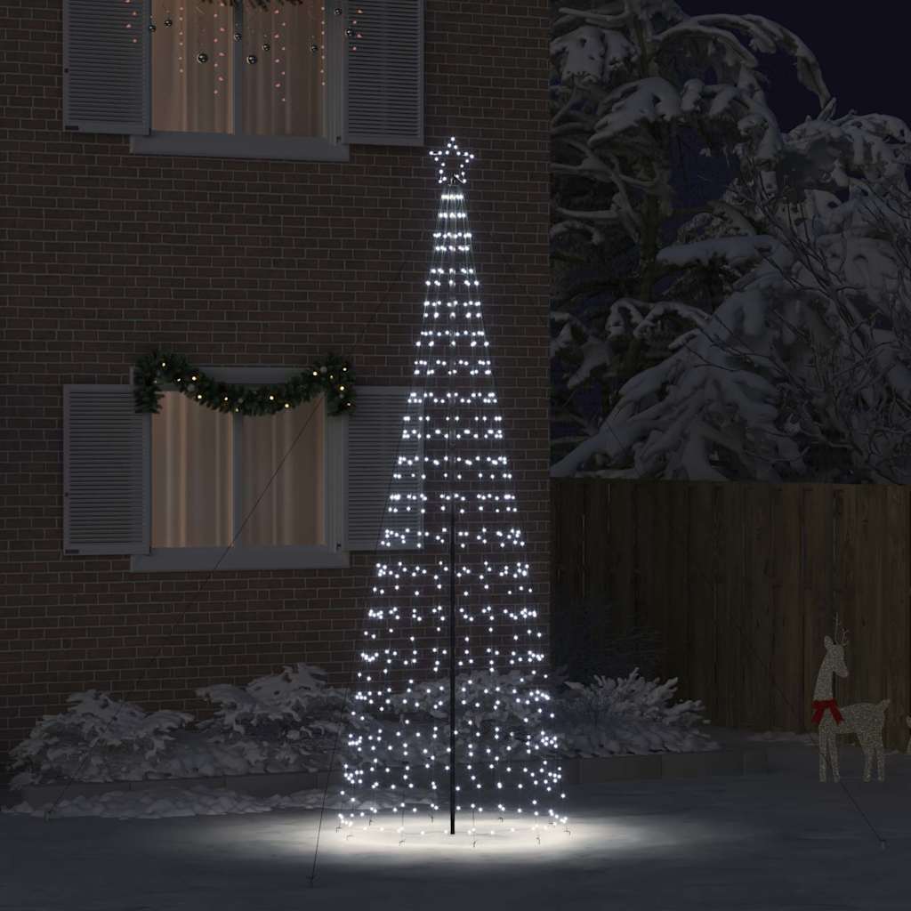 LED Karácsonyi Fenyő 800 LED-del Hideg fehér 400 cm Vas