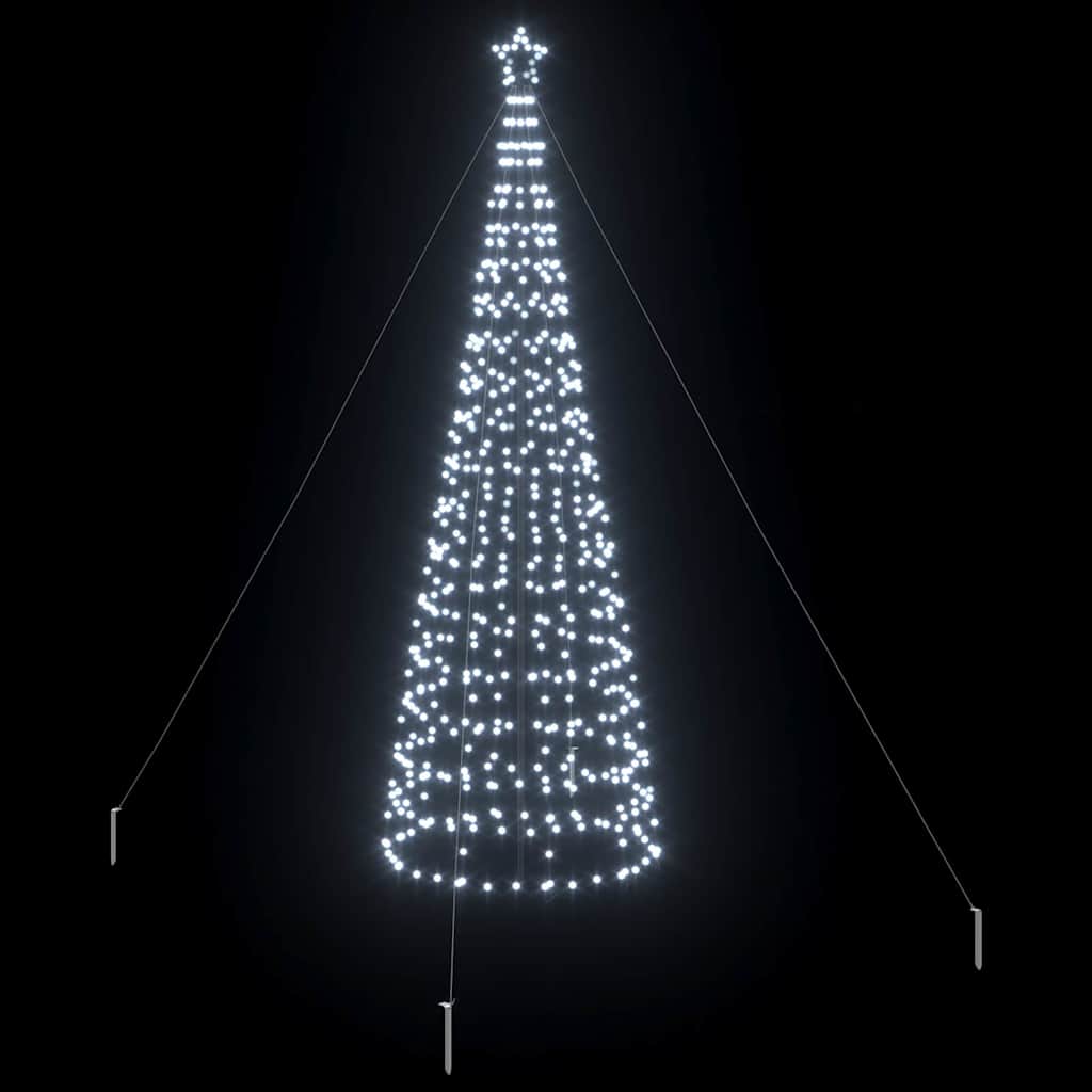 LED Karácsonyi Fenyő 800 LED-del Hideg fehér 400 cm Vas