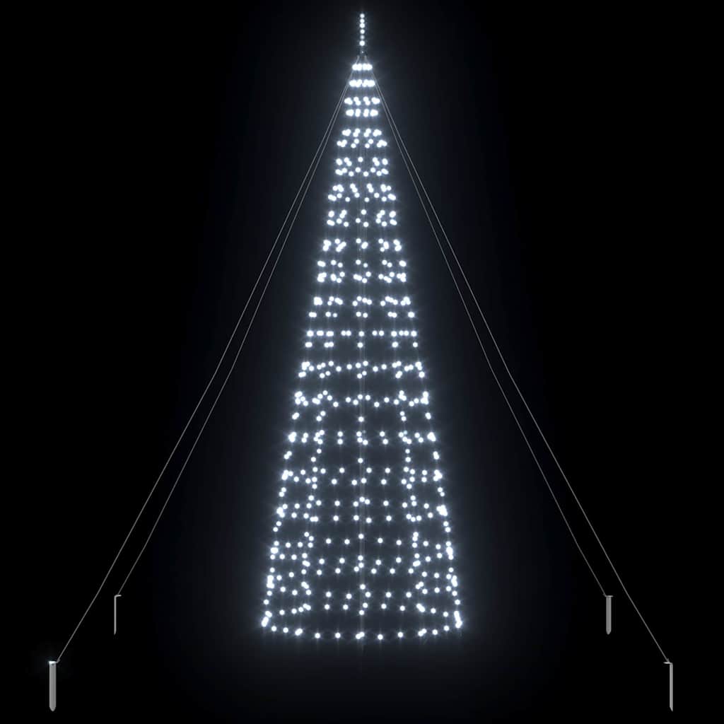 LED Karácsonyi Fenyő 800 LED-del Hideg fehér 400 cm Vas
