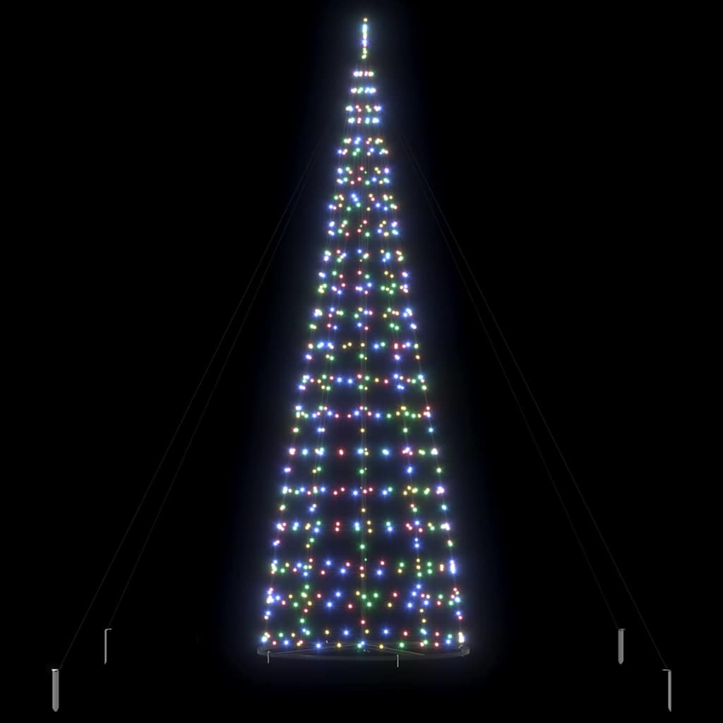 LED Karácsonyi Fenyő 800 LED-del állvánnyal Sokszínű 400 cm Vas